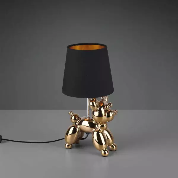 LÁMPARA DE MESA LUCKY CERÁMICA ORO E14 LÁMPARA DE MESA LUCKY CERÁMICA ORO E14