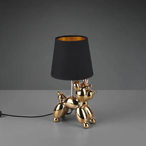 LÁMPARA DE MESA LUCKY CERÁMICA ORO E14 LÁMPARA DE MESA LUCKY CERÁMICA ORO E14