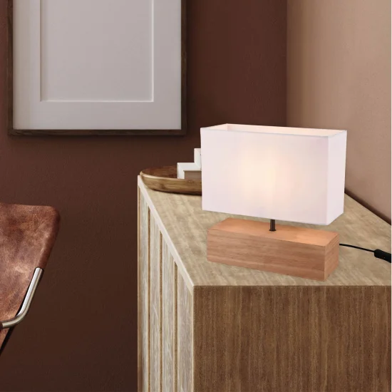 LÁMPARA DE MESA SIGRID MADERA NATURAL E27