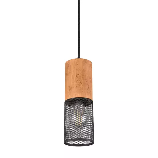 LÁMPARA 1 LUZ METAL NEGRO E27 MILLER 2