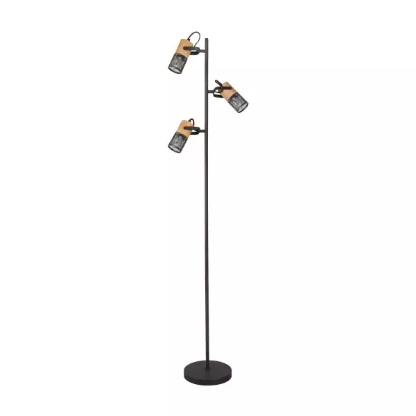 LÁMPARA DE PIE 3 LUCES METAL NEGRO E14 MILLER