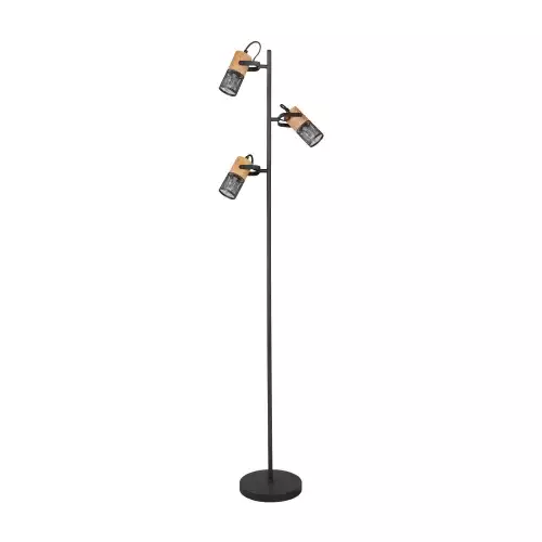 LÁMPARA DE PIE 3 LUCES METAL NEGRO E14 MILLER