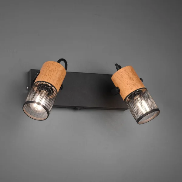 FOCO 2 LUCES METAL NEGRO E14 MILLER FOCO 2 LUCES METAL NEGRO E14 MILLER