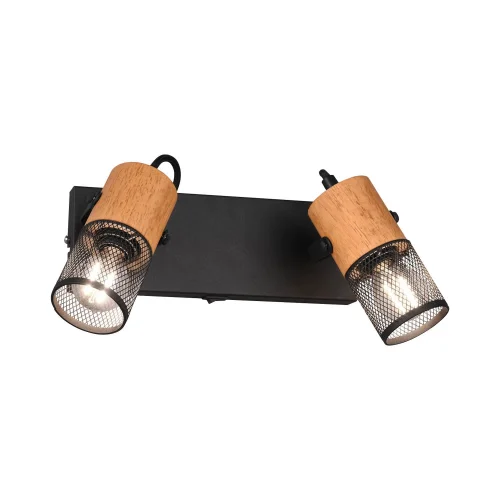 FOCO 2 LUCES METAL NEGRO E14 MILLER FOCO 2 LUCES METAL NEGRO E14 MILLER