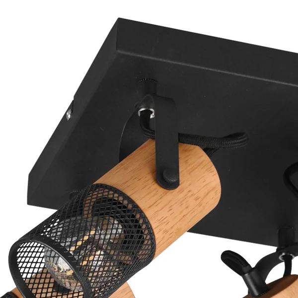 PLAFÓN 4 LUCES METAL NEGRO E14 MILLER PLAFÓN 4 LUCES METAL NEGRO E14 MILLER