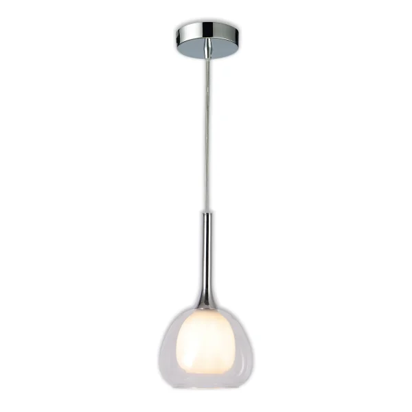 LÁMPARA DE TECHO 1 LUZ CRISTAL EXTERIOR TRANSPARENTE INTERIOR BLANCO Ø16,5 NOLINA