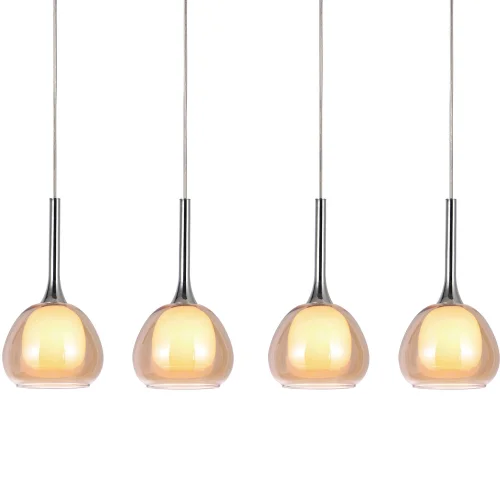 LÁMPARA DE TECHO 4 LUCES CRISTAL EXTERIOR ÁMBAR INTERIOR BLANCO NOLINA