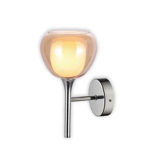 APLIQUE DE PARED 1 LUZ CRISTAL EXTERIOR ÁMBAR INTERIOR BLANCO NOLINA 2