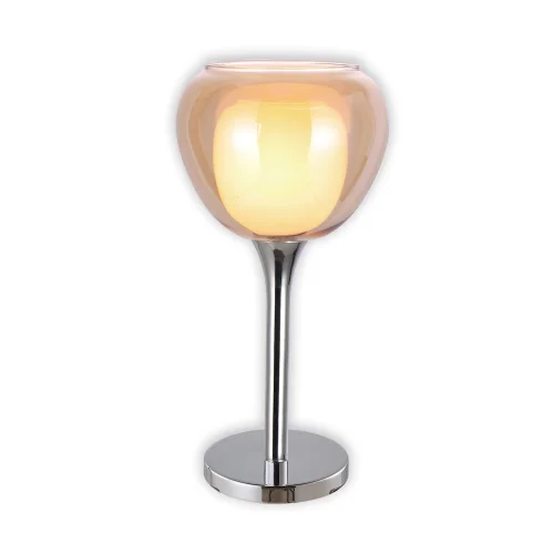 LÁMPARA DE MESA 1 LUZ CRISTAL EXTERIOR ÁMBAR INTERIOR BLANCO Ø16,5 NOLINA