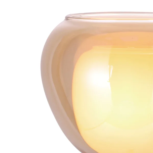 LÁMPARA DE MESA 1 LUZ CRISTAL EXTERIOR ÁMBAR INTERIOR BLANCO Ø16,5 NOLINA