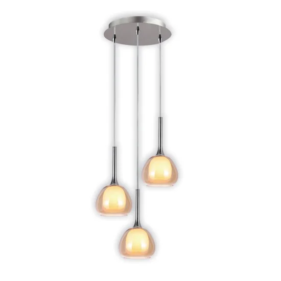 LÁMPARA DE TECHO 3 LUCES CRISTAL EXTERIOR ÁMBAR INTERIOR BLANCO Ø38 NOLINA 2