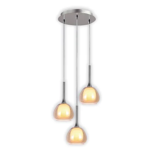 LÁMPARA DE TECHO 3 LUCES CRISTAL EXTERIOR ÁMBAR INTERIOR BLANCO Ø38 NOLINA