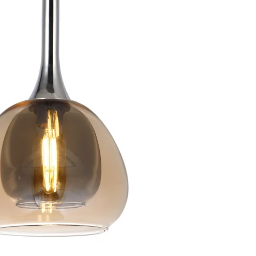 LÁMPARA DE TECHO 4 LUCES CRISTAL EXTERIOR ÁMBAR INTERIOR FUMÉ NOLINA