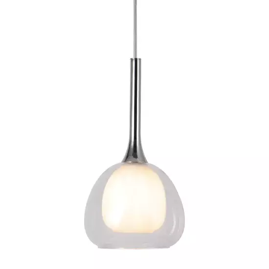 LÁMPARA DE TECHO 1 LUZ CRISTAL EXTERIOR TRANSPARENTE INTERIOR BLANCO Ø16,5 NOLINA