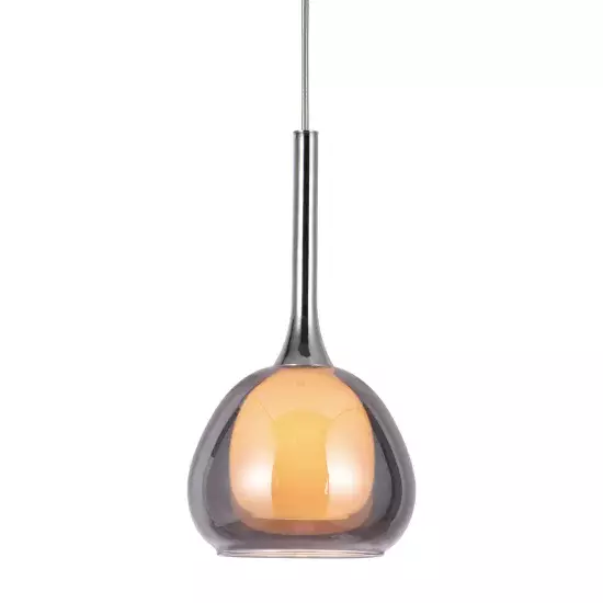 LÁMPARA DE TECHO 1 LUZ CRISTAL EXTERIOR FUMÉ INTERIOR BLANCO Ø16,5 NOLINA
