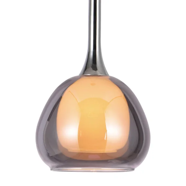 LÁMPARA DE TECHO 1 LUZ CRISTAL EXTERIOR FUMÉ INTERIOR BLANCO Ø16,5 NOLINA