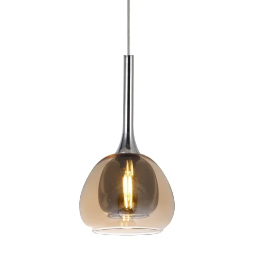 LÁMPARA DE TECHO 1 LUZ CRISTAL EXTERIOR ÁMBAR INTERIOR FUMÉ Ø16,5 NOLINA