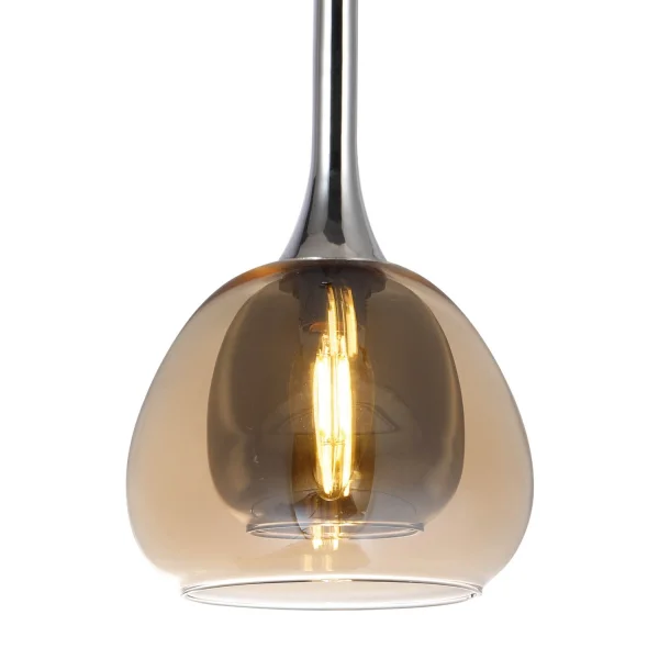 LÁMPARA DE TECHO 1 LUZ CRISTAL EXTERIOR ÁMBAR INTERIOR FUMÉ Ø16,5 NOLINA