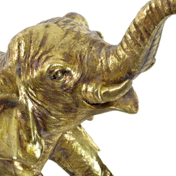 FIGURA RESINA METAL ELEFANTE DORADO