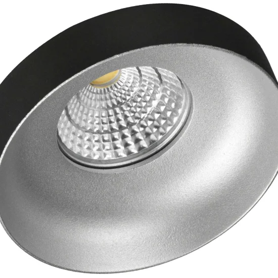 FOCO EMPOTRABLE Ø 9 CM GU10 NEGRO-PLATA IP20 2