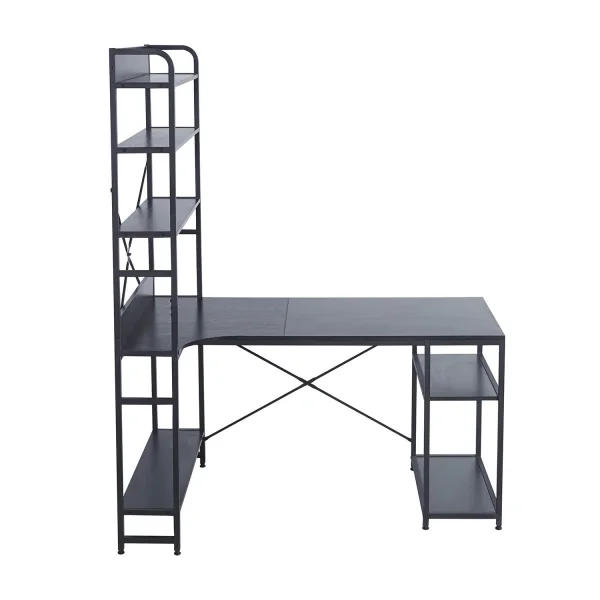 MESA DE ESCRITORIO CON ESTANTERÍA COLOR NEGRO SWINDON MESA DE ESCRITORIO CON ESTANTERÍA COLOR NEGRO SWINDON