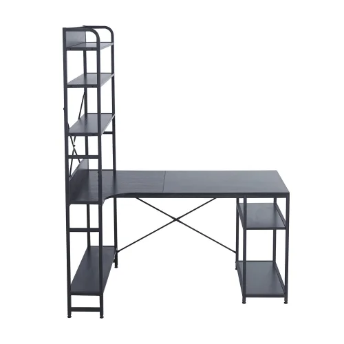 MESA DE ESCRITORIO CON ESTANTERÍA COLOR NEGRO SWINDON MESA DE ESCRITORIO CON ESTANTERÍA COLOR NEGRO SWINDON