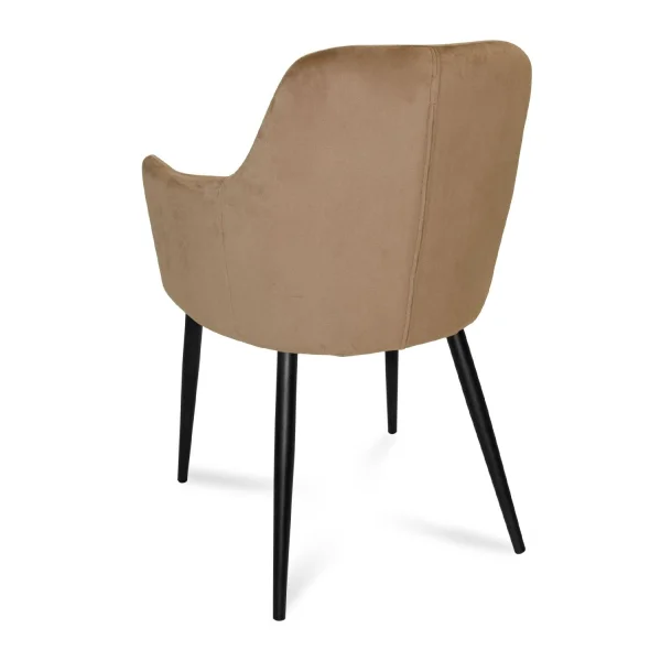 SILLÓN GUNNAR TERCIOPELO ARENA PATAS COLOR NEGRO