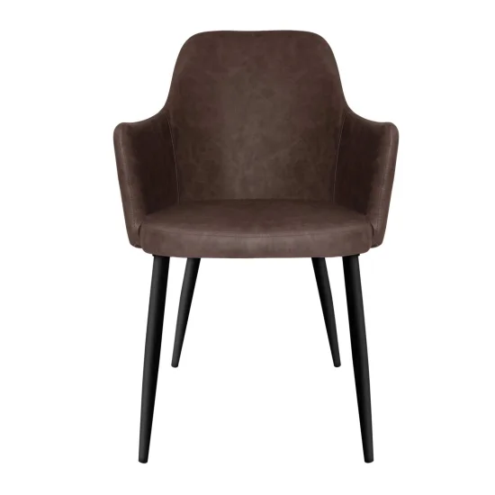 SILLÓN MANDARINA PU MARRÓN PATAS COLOR NEGRO 2