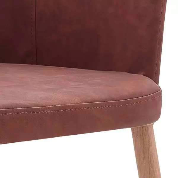 SILLÓN MANDARINA PU MARRÓN VINTAGE PATAS COLOR MADERA SILLÓN MANDARINA PU MARRÓN VINTAGE PATAS COLOR MADERA