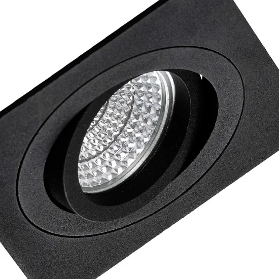 FOCO EMPOTRABLE CUADRADO NEGRO GU10 IP20 2