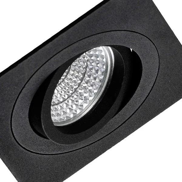 FOCO EMPOTRABLE CUADRADO NEGRO GU10 IP20