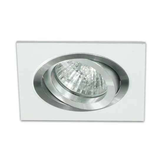FOCO EMPOTRABLE CUADRADO BLANCO-ALUMINIO GU10 IP20