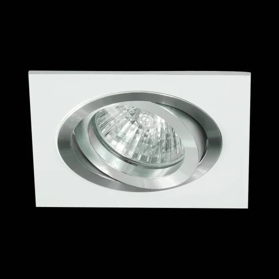 FOCO EMPOTRABLE CUADRADO BLANCO-ALUMINIO GU10 IP20 2