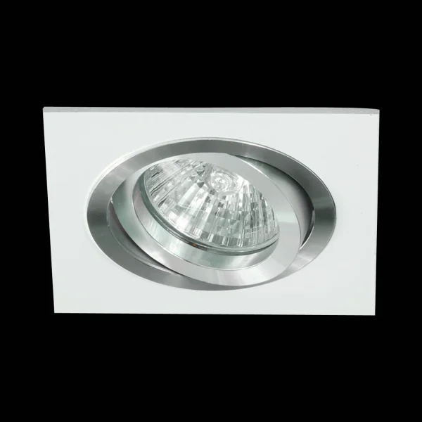 FOCO EMPOTRABLE CUADRADO BLANCO-ALUMINIO GU10 IP20