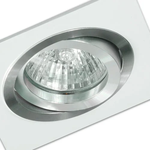 FOCO EMPOTRABLE CUADRADO BLANCO-ALUMINIO GU10 IP20