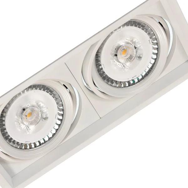 ARO EMPOTRABLE RECTANGULAR DOBLE BASCULACIÓN QR-111 BLANCO MATE