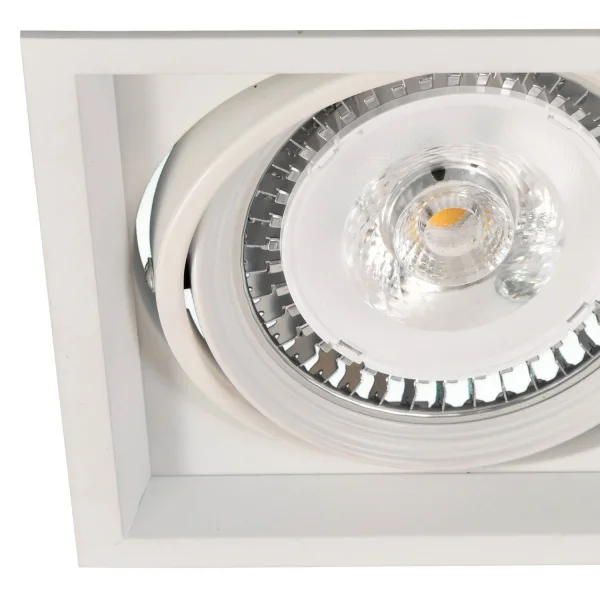 ARO EMPOTRABLE RECTANGULAR DOBLE BASCULACIÓN QR-111 BLANCO MATE