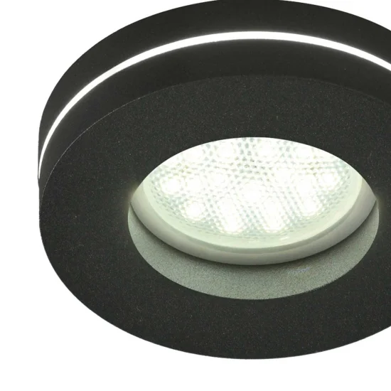 EMPOTRADO MECANIZADO CON LUZ LATERAL REDONDO NEGRO GU10 2