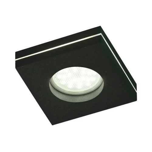 EMPOTRADO MECANIZADO CON LUZ LATERAL CUADRADO NEGRO GU10