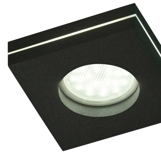 EMPOTRADO MECANIZADO CON LUZ LATERAL CUADRADO NEGRO GU10 2