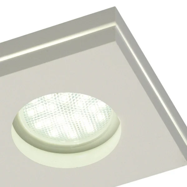 EMPOTRADO MECANIZADO CON LUZ LATERAL CUADRADO BLANCO GU10