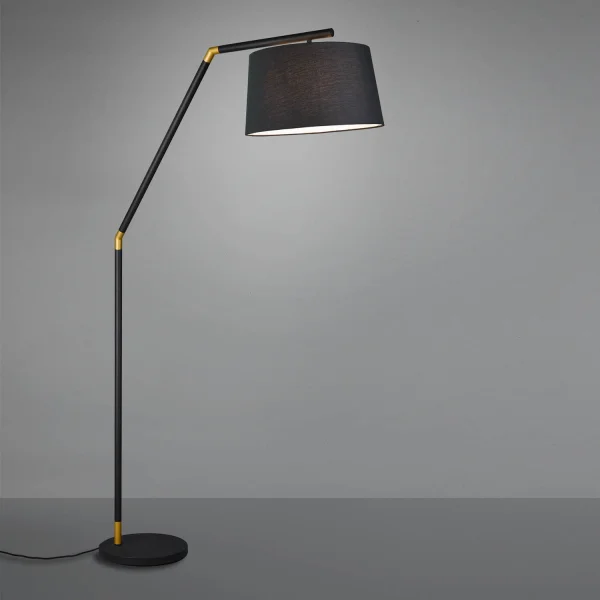 LÁMPARA DE PIE METAL NEGRO E27 OLENA