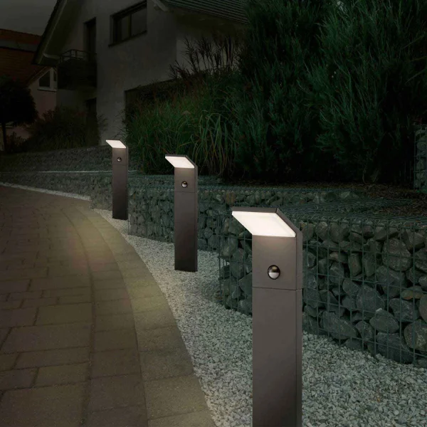 BALIZA EXTERIOR LED 9 W 3000K ANTRACITA C/SENSOR IP54 50 CM CROCUS