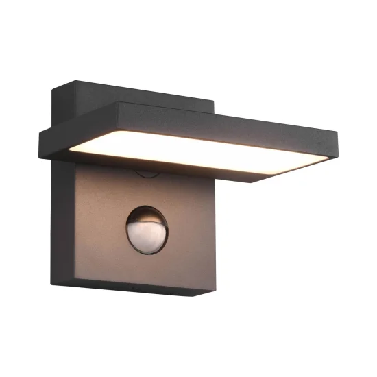 APLIQUE EXTERIOR LED 8 W 3000K ANTRACITA C/SENSOR IP54 BROMELIA 2