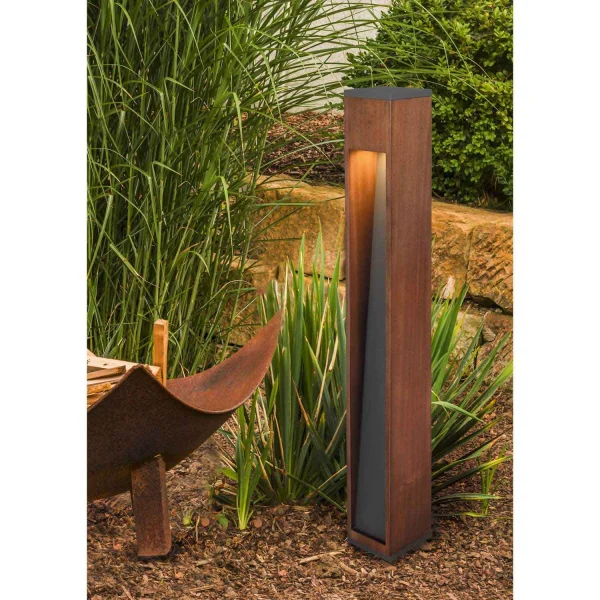 BALIZA EXTERIOR MADERA GU10 IP44 80 CM MULBERRY