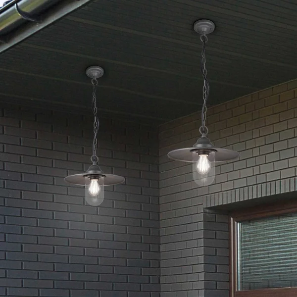 LÁMPARA COLGANTE EXTERIOR E27 IP44 ANTRACITA TULSI