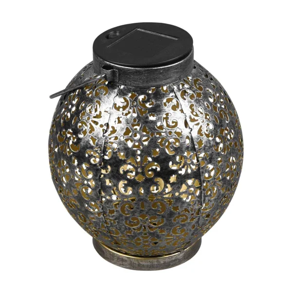 FAROL DE EXTERIOR LED SOLAR PLATA ANTIGUO CANEK FAROL DE EXTERIOR LED SOLAR PLATA ANTIGUO CANEK