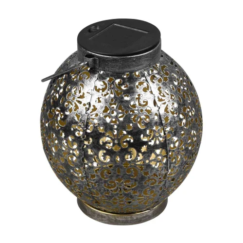 FAROL DE EXTERIOR LED SOLAR PLATA ANTIGUO CANEK FAROL DE EXTERIOR LED SOLAR PLATA ANTIGUO CANEK