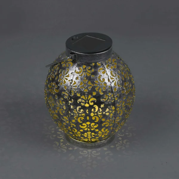 FAROL DE EXTERIOR LED SOLAR PLATA ANTIGUO CANEK FAROL DE EXTERIOR LED SOLAR PLATA ANTIGUO CANEK