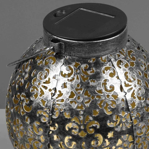 FAROL DE EXTERIOR LED SOLAR PLATA ANTIGUO CANEK FAROL DE EXTERIOR LED SOLAR PLATA ANTIGUO CANEK